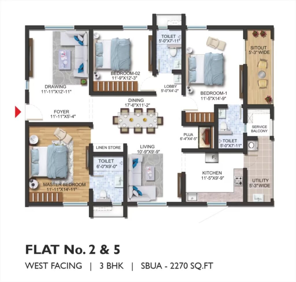 The Olympus by Sumadhura | 3 & 3.5 BHK Apartments for sale in Hyderabad.